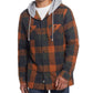 Weatherproof Vintage Men's Hooded Flannel Shirt Jacket Brown Size Large
