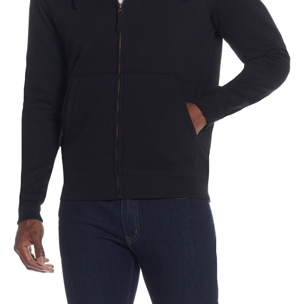Weatherproof Vintage Men's Full Zip Sherpa Lined Hoodie Black Size Large