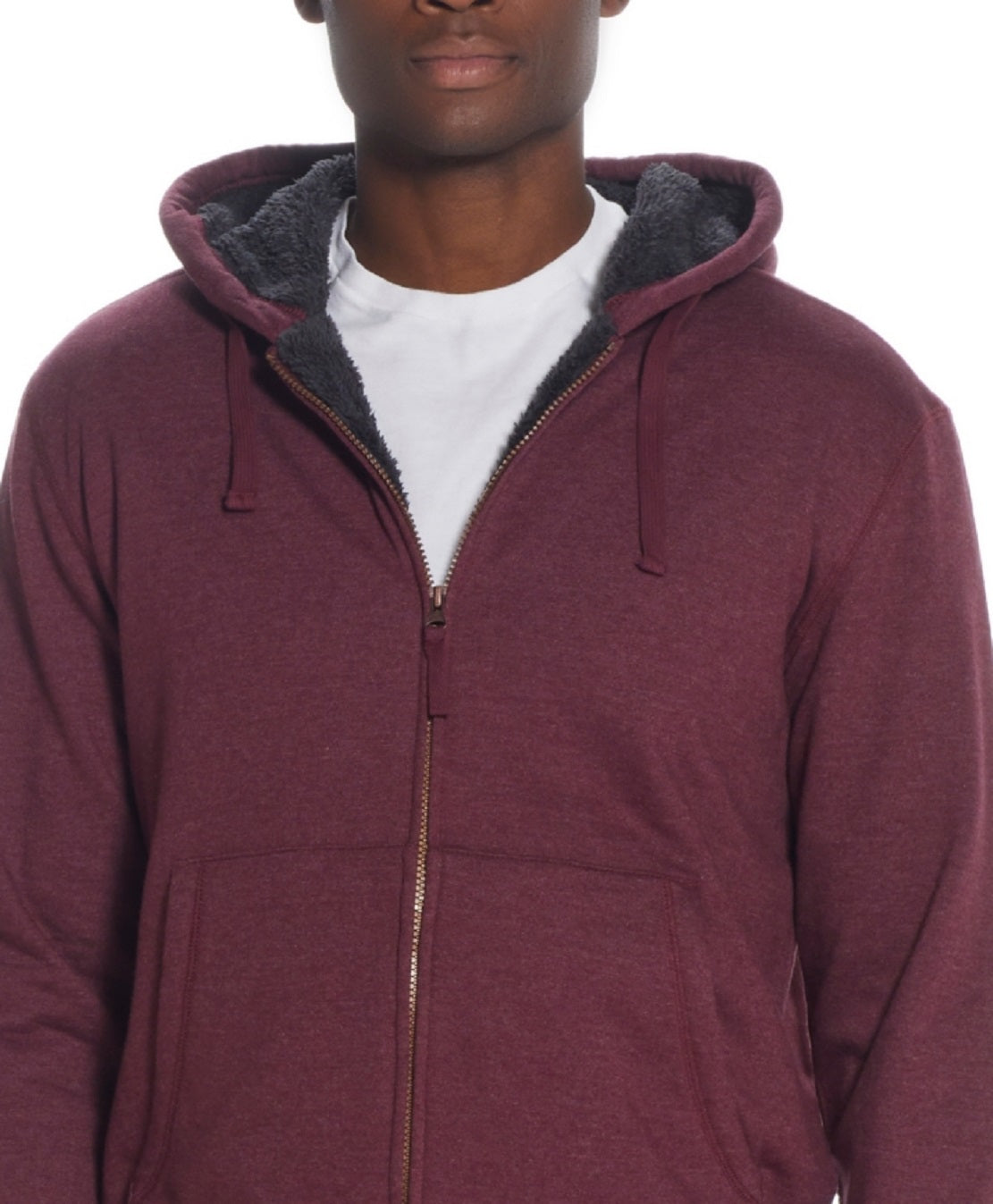 Weatherproof Vintage Men's Full Zip Sherpa Lined Hoodie Red Size Medium