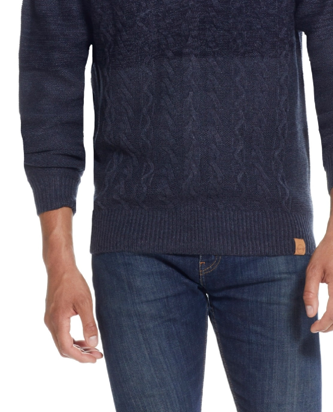 Weatherproof Vintage Men's Buttoned Mock Neck Sweater Blue Size Large