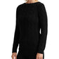 Ralph Lauren Women's Cable Knit Boat Neck Cotton Sweater Black Size Large