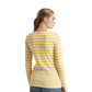 Lauren Ralph Lauren Women's Striped Snap-Trim Long-Sleeve Top Yellow Size XS
