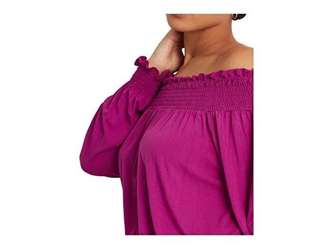 Ralph Lauren Women's Jersey Off the Shoulder Top Purple Size 3X