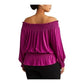 Ralph Lauren Women's Jersey Off the Shoulder Top Purple Size 3X