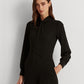 Ralph Lauren Women's Zippered Pocketed Long Sleeve Tie Neck Party Wide Leg Jumpsuit Black Size 2