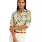 Ralph Lauren Women's Floral Cotton Voile Shirt Green Size Medium