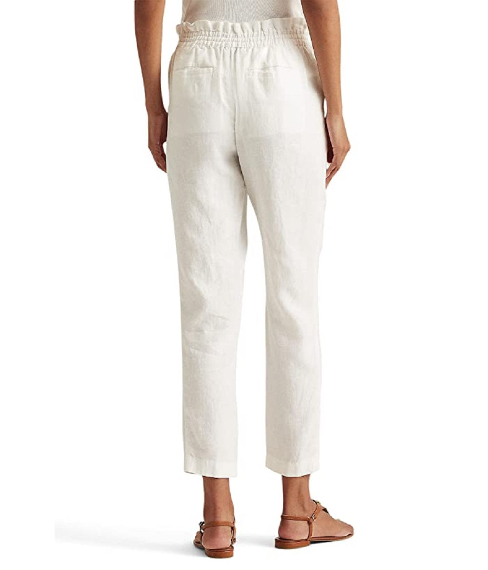 Ralph Lauren Women's Linen Ankle Pants White Size 8