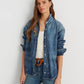Ralph Lauren Women's Paint Splatter Denim Shirt Blue Size Large