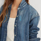 Ralph Lauren Women's Paint Splatter Denim Shirt Blue Size Medium