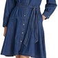 Ralph Lauren Women's Belted Denim Shirtdress Dress Blue Size 10