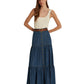 Ralph Lauren Women's Denim Full Length A Line Skirt Blue Size 8