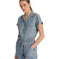 Ralph Lauren Women's Short Sleeve Chambray Shirt Blue Size Small