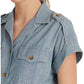 Ralph Lauren Women's Short Sleeve Chambray Shirt Blue Size Small