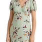 Ralph Lauren Women's V Neck Midi Wear To Work Fit Flare Dress Green Size 14