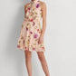 Ralph Lauren Women's Floral Chiffon Sleeveless Dress Pink Size 12
