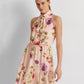 Ralph Lauren Women's Floral Chiffon Sleeveless Dress Pink Size 4