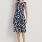 Ralph Lauren Women's Floral Crepe Dress Blue Size 12