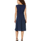 Ralph Lauren Women's Double Faced Fit And Flare Dress Blue Size 14