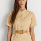 Ralph Lauren Women's Belted Micro Sanded Twill Dress Brown Size 12