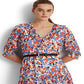 Ralph Lauren Women's Floral Crinkled Georgette Dress Blue Size 12