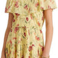 Ralph Lauren Women's Floral Crinkled Dress Yellow Size 18