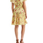 Ralph Lauren Women's Floral Crinkled Dress Yellow Size 4