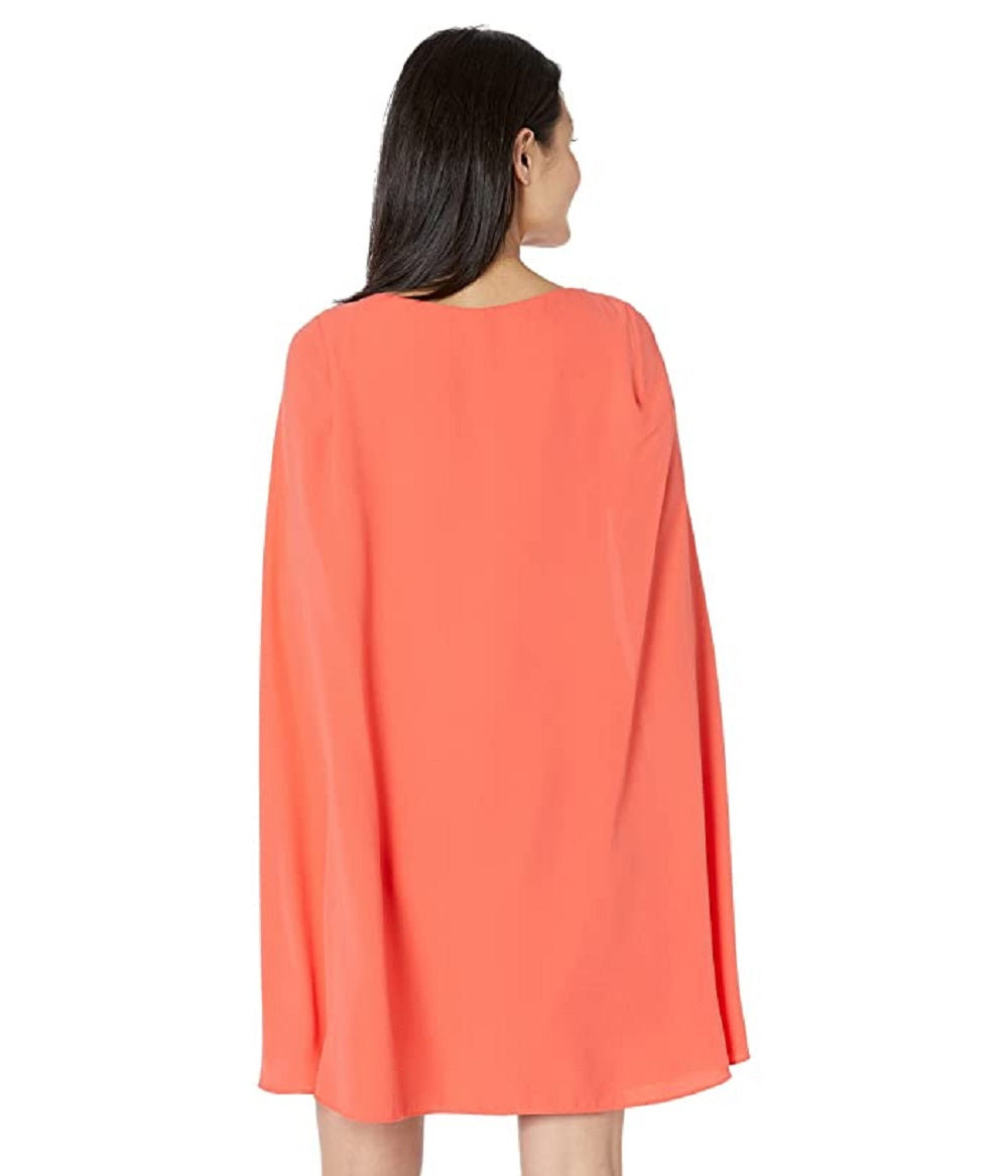 Ralph Lauren Women's Cape Georgette Cocktail Dress Orange Size 14