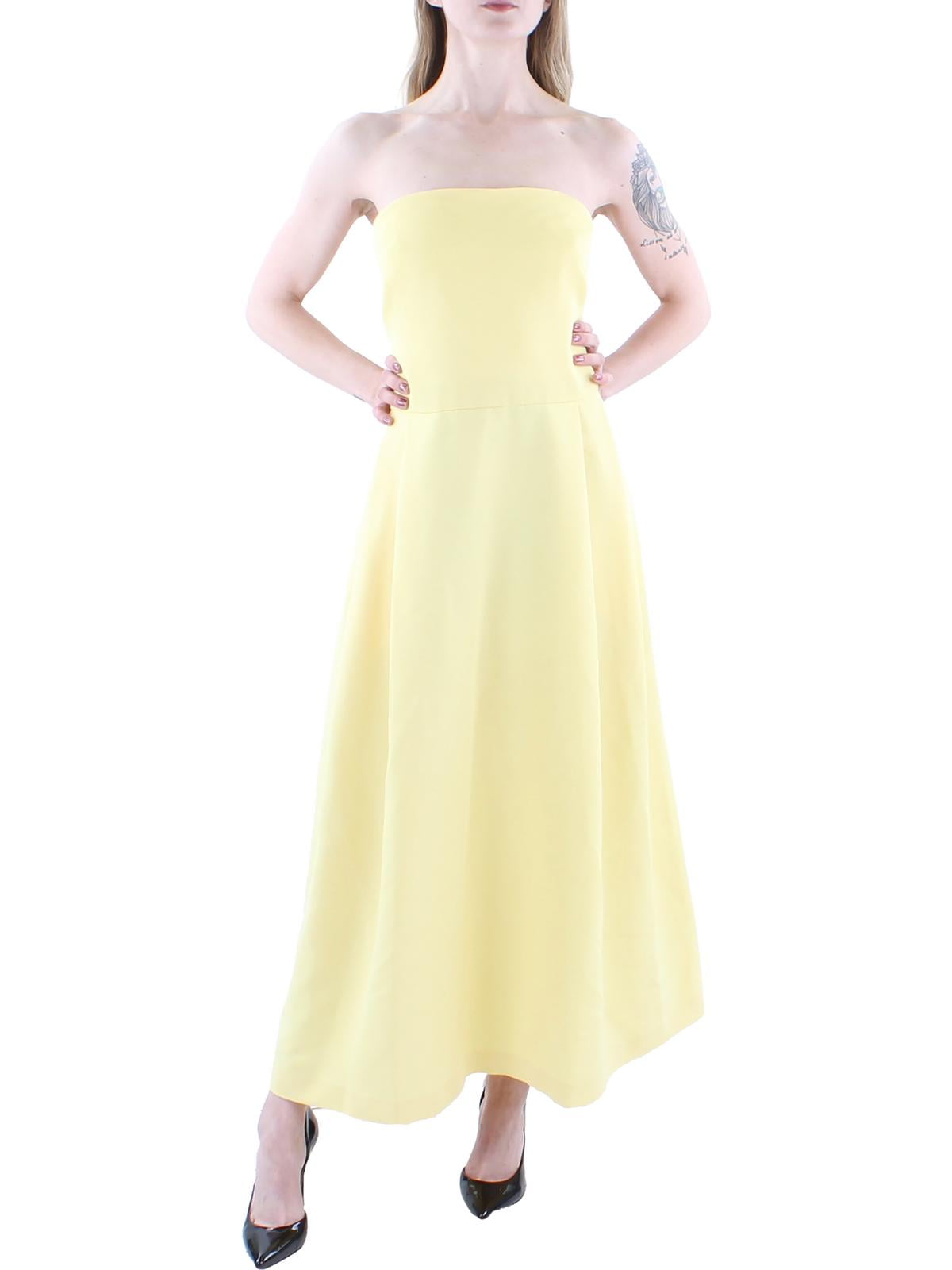 lauren-ralph-lauren-womens-yellow-bloom-strapless-faille-cocktail-dress-size-10
