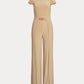 Ralph Lauren Women's Buckle Trim Jersey Jumpsuit Brown Size 16