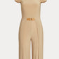 Ralph Lauren Women's Buckle Trim Jersey Jumpsuit Brown Size 16