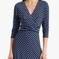 Ralph Lauren Women's Striped Jersey Dress Blue Size 14
