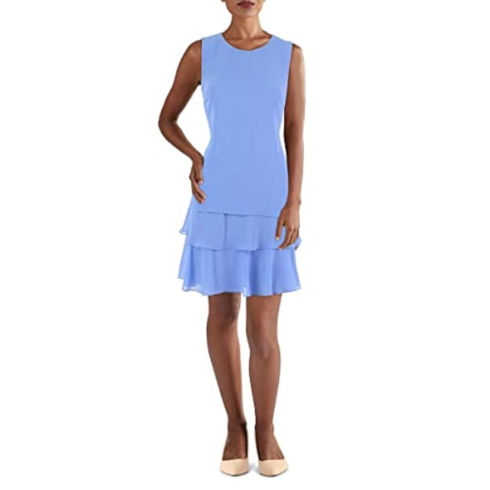 Ralph Lauren Women's Crepe Shift Dress Blue Size 14