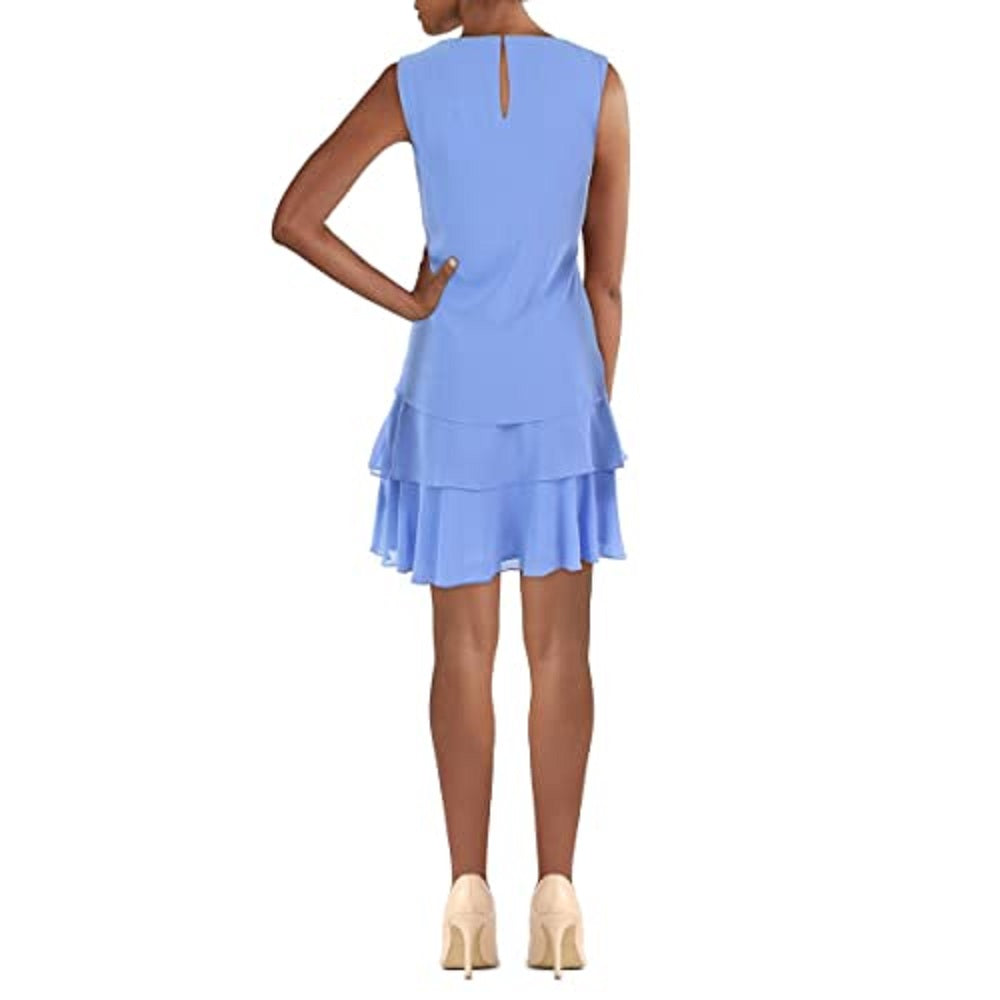 Ralph Lauren Women's Crepe Shift Dress Blue Size 14