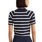 Ralph Lauren Women's Striped Short Sleeve Sweater Blue Size Large