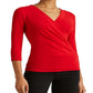 Ralph Lauren Women's Surplice Jersey Top Red Size Medium