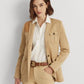Ralph Lauren Women's Faux Leather Trim Blazer Brown Size 4