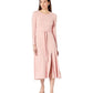 Ralph Lauren Women's Ribbed Long Sleeve Dress Pink Size X-Large