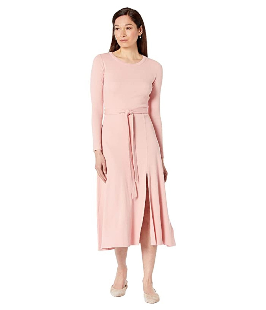 Ralph Lauren Women's Ribbed Long Sleeve Dress Pink Size X-Large