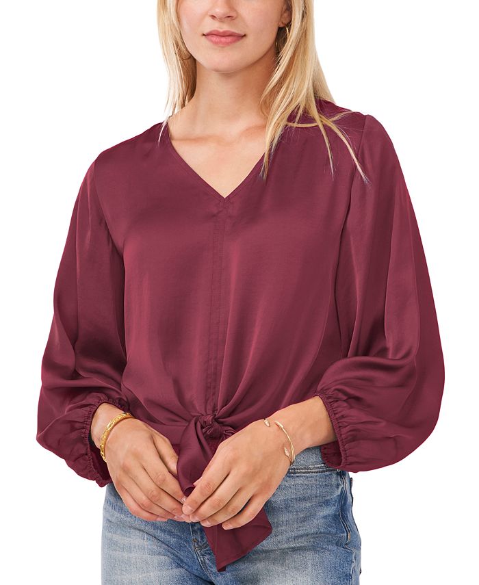 Vince Camuto Women's Tie Front Top Red Size Medium