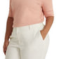 Ralph Lauren Women's Cotton Blend Boatneck Top Pink Size 1X