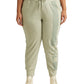 Ralph Lauren Women's Pocketed Drawstring Jogger Ankle Length Logo Graphic Skinny Pants Green Size 1X