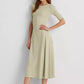 Ralph Lauren Women's Striped Stretch Cotton Midi Dress Green Size Small