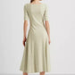 Ralph Lauren Women's Striped Stretch Cotton Midi Dress Green Size X Large