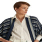 Ralph Lauren Women's Striped Cotton Fringe Trim Cardigan Blue Size Petite X Small