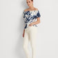 Ralph Lauren Women's Tie Dye Off The Shoulder Jersey Top Blue Size Large