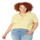 Ralph Lauren Women's Eyelet Jersey Polo Shirt Yellow Size 2X