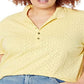 Ralph Lauren Women's Eyelet Jersey Polo Shirt Yellow Size 2X