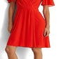 Ralph Lauren Women's Flutter Sleeve Georgette Dress Red Size 12