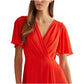 Ralph Lauren Women's Flutter Sleeve Georgette Dress Red Size 8