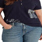 Ralph Lauren Women's Logo Graphic Short Sleeve Collared Polo Top Blue Size 3X